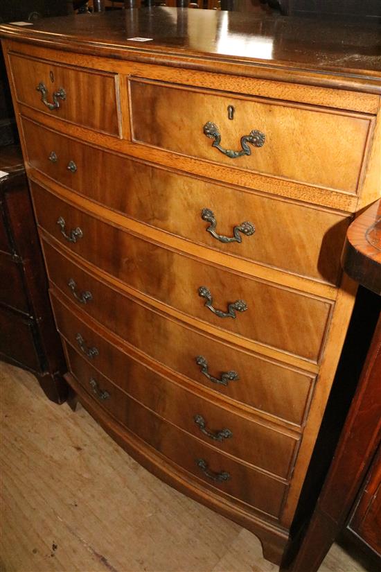 Reproduction bowfront chest of drawers